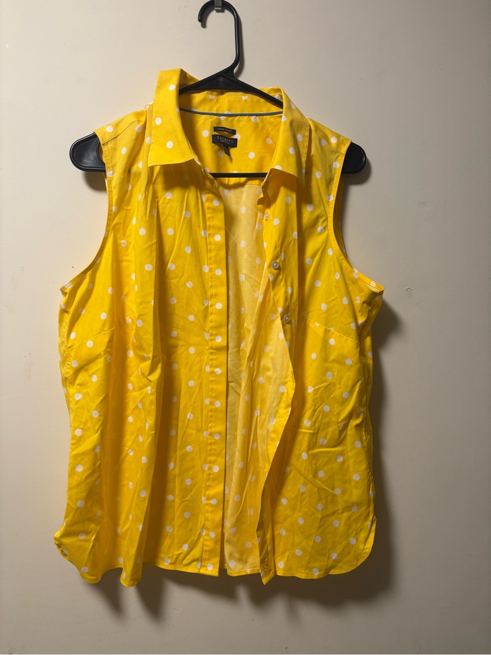 Talbots Yellow Polka Dot Top